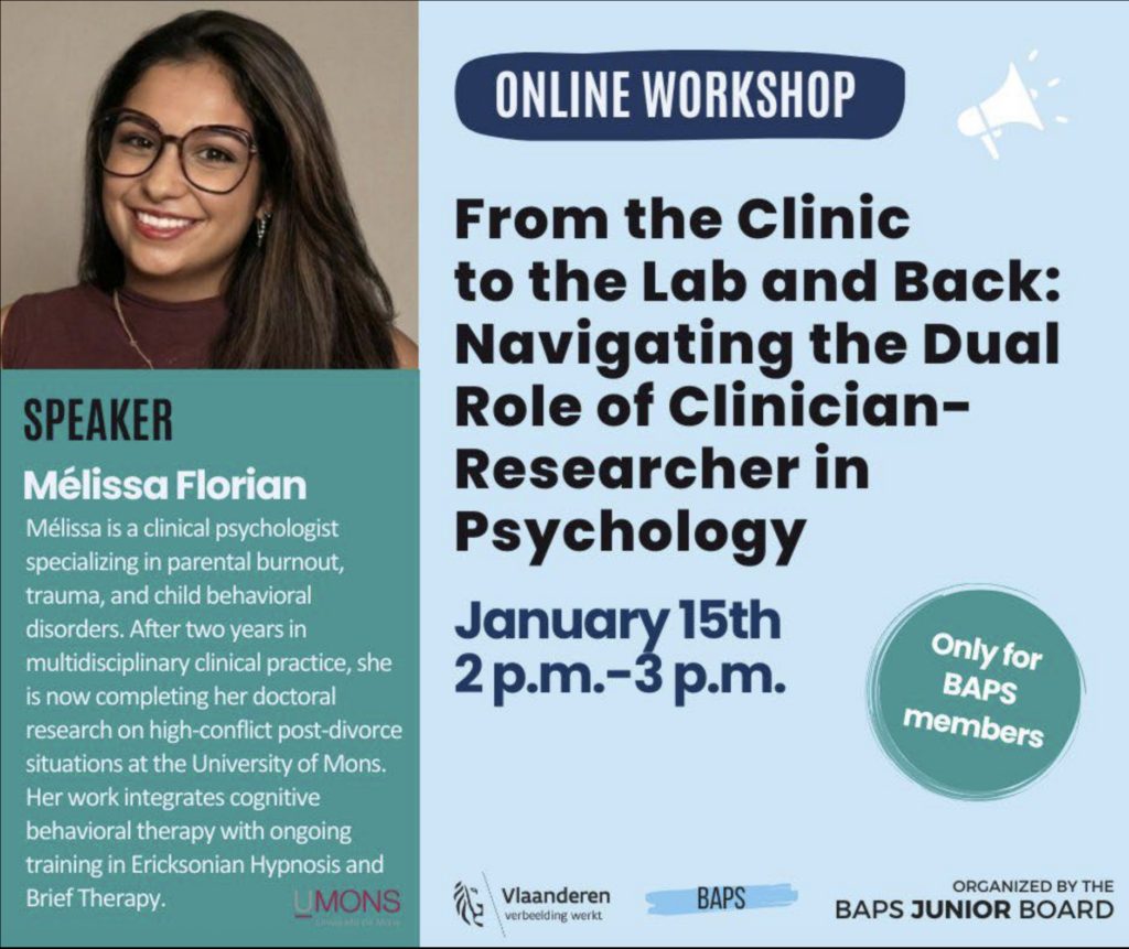 Announcement of the workshop From the Clinic to the Lab and Back, BAPS Junior Board